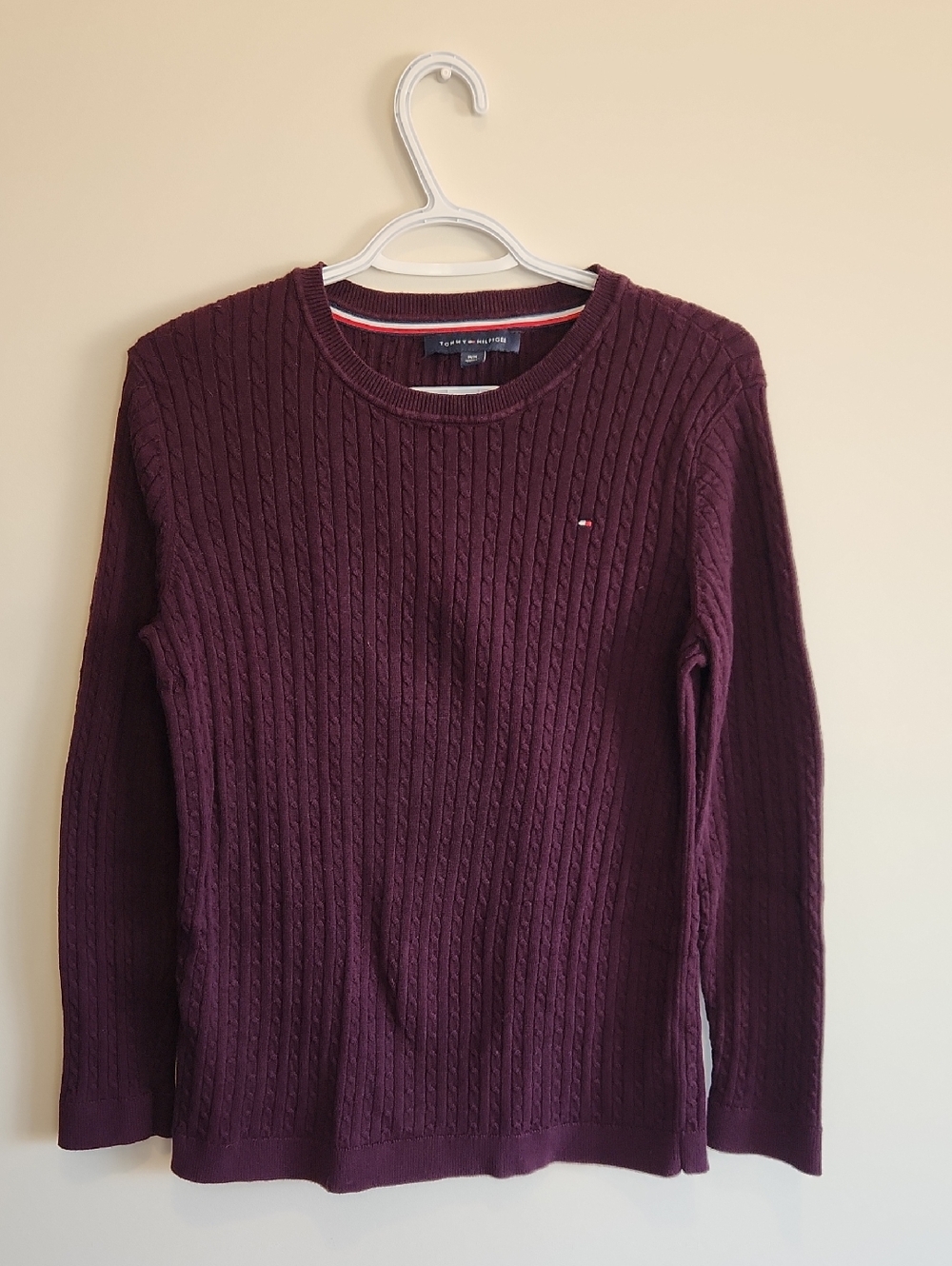 Tommy Hilfiger Royal Purple Cable Knit Crew Sweater